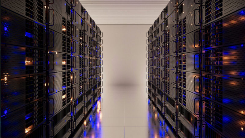 Photograph of the inside of a data center symbolizing Artificial Intelligence Inequality in India