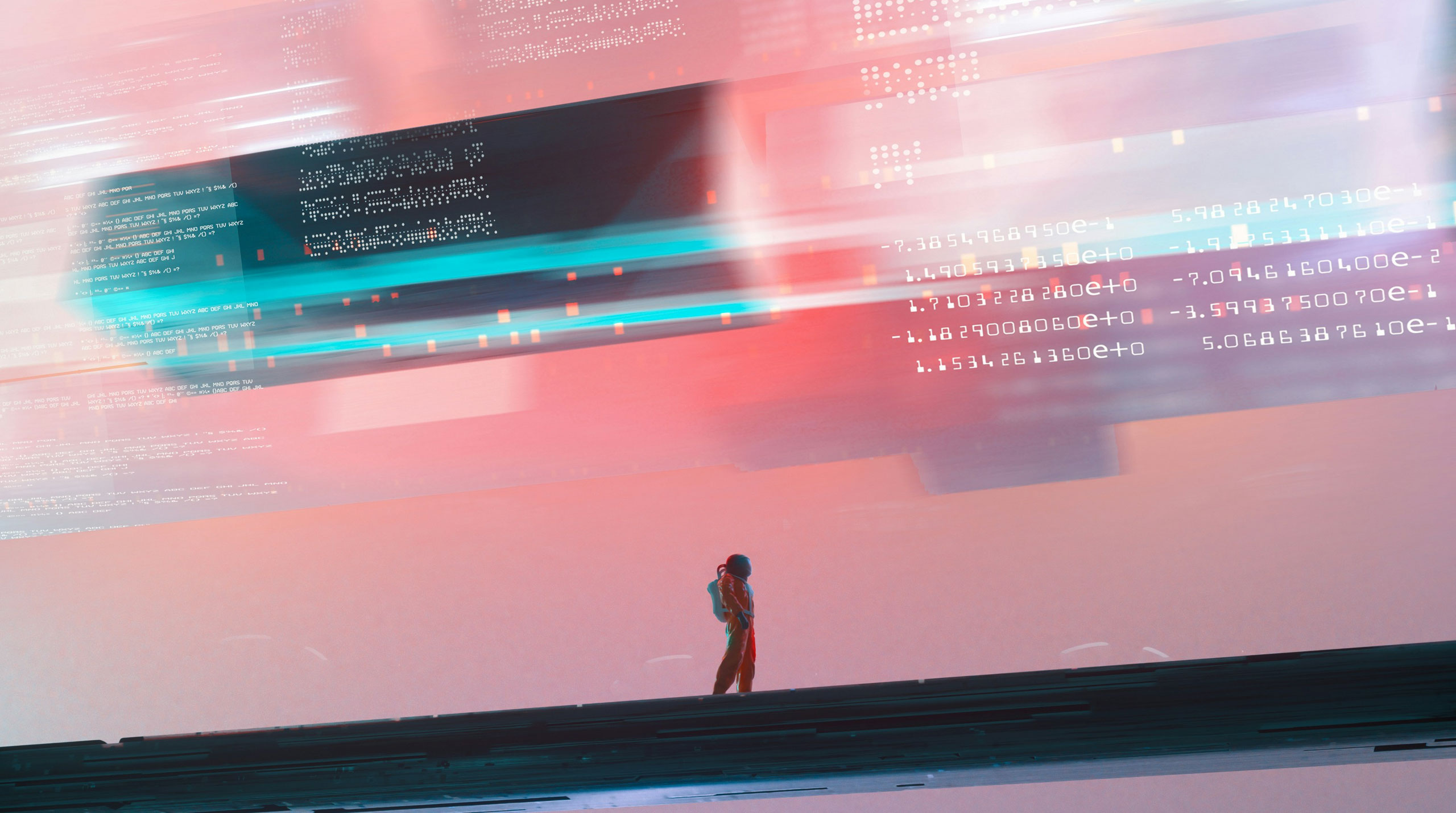 Person in front of a screen, symbolising Conversational AI
